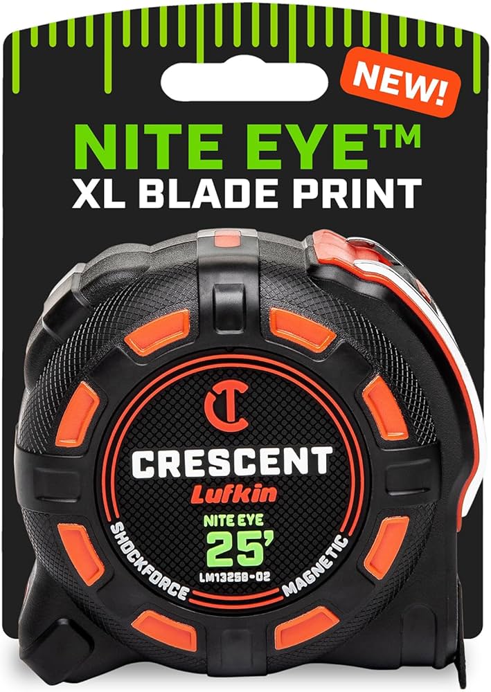 Crescent Lufkin 25 Ft. SHOCKFORCE NITE EYE Magnetic Tape Measure
